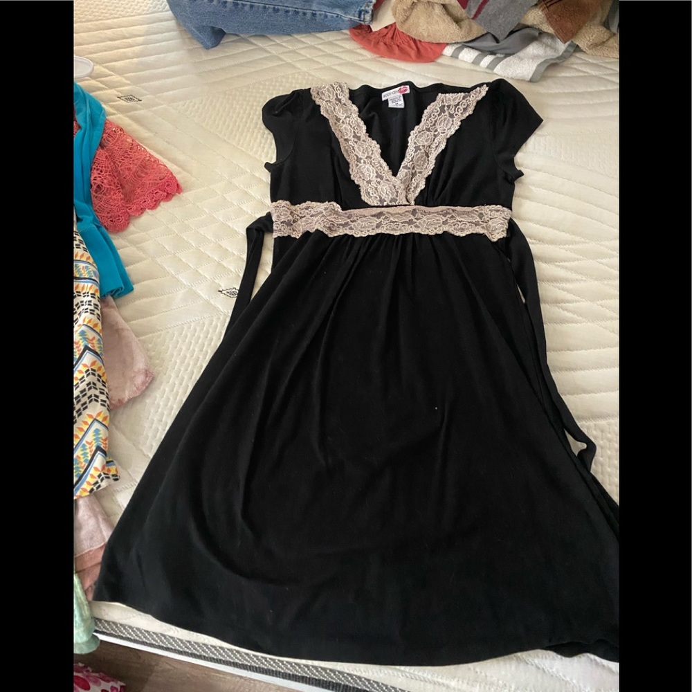 Size medium black dress with lace